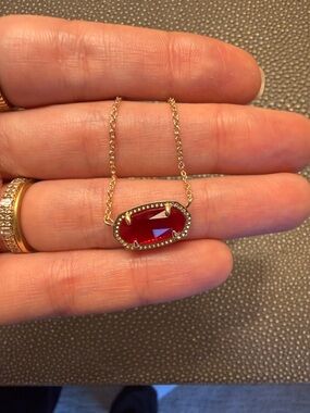 Kendra Scott Red Glass Elisa Pendant Necklace